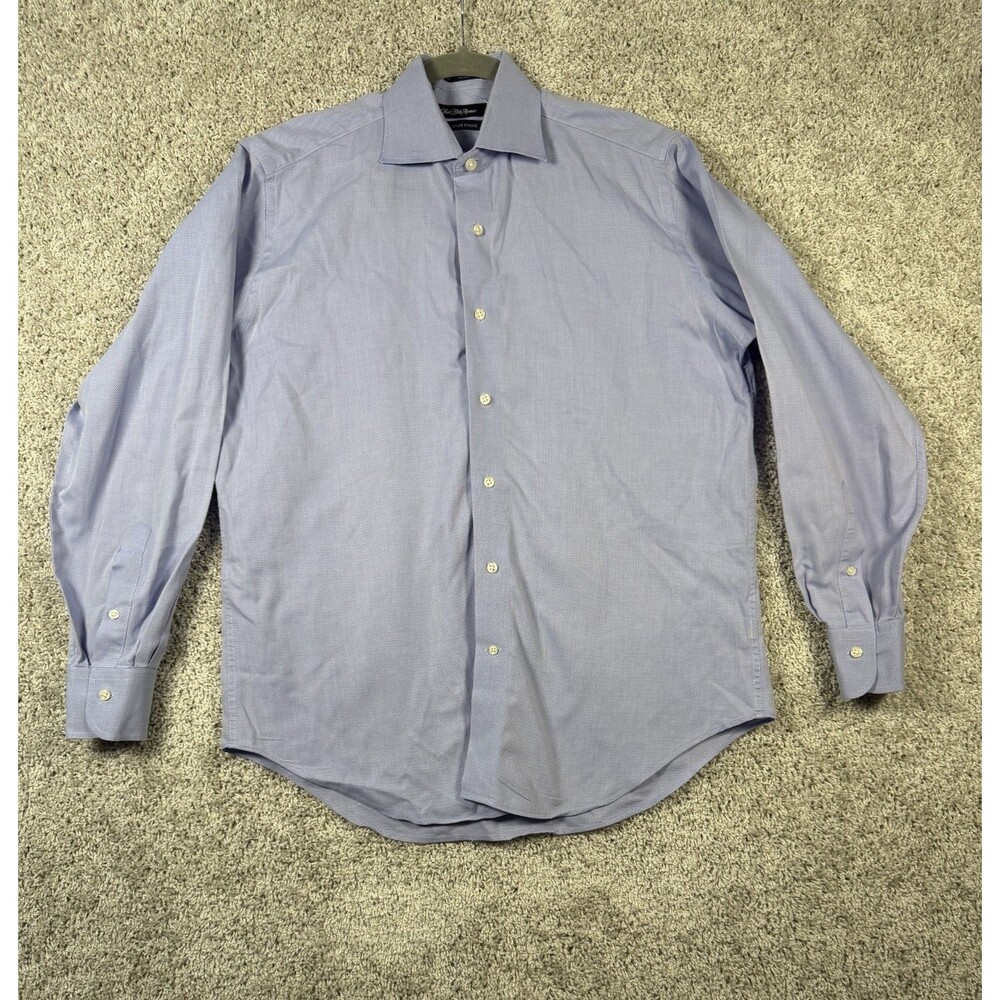 Saks Fifth Avenue Modern Button Up Shirt Medium Mens Regular Long Sleeve Blue